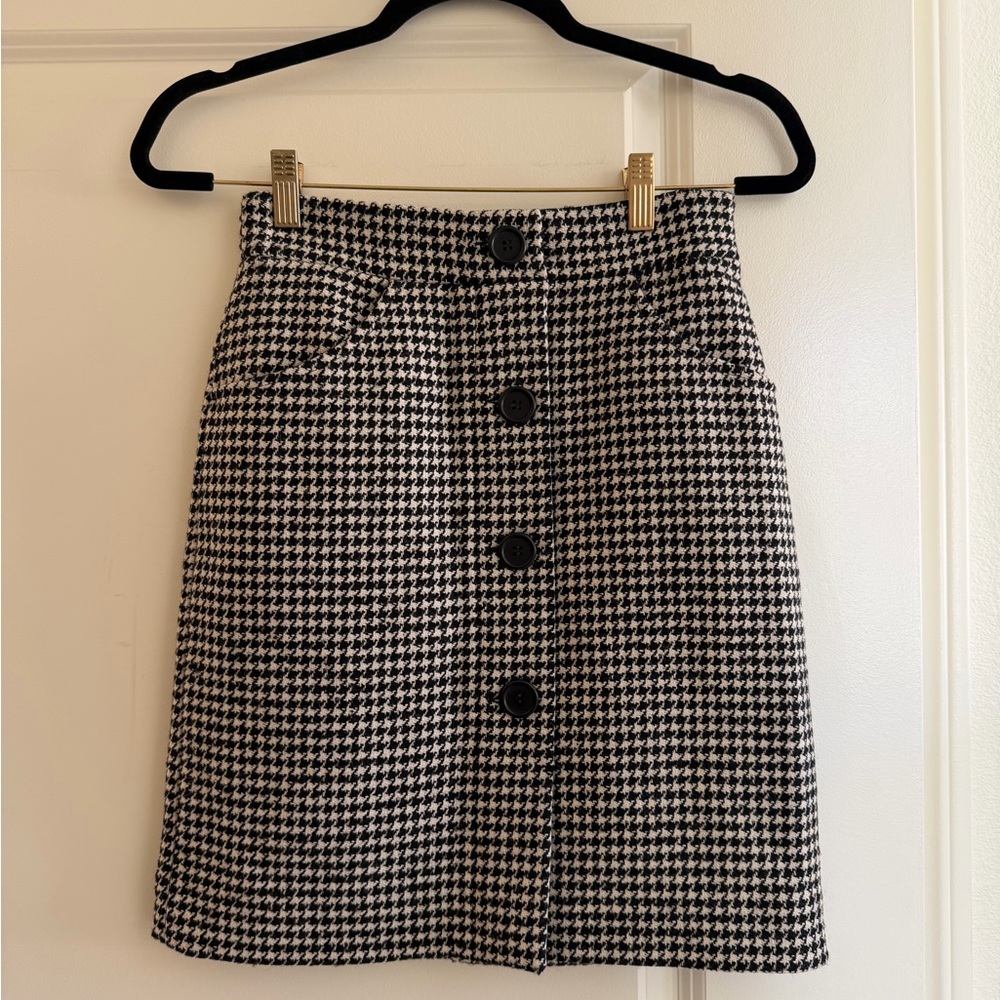 [Brand New with Tag] Maje Monochrome Houndstooth Skirt